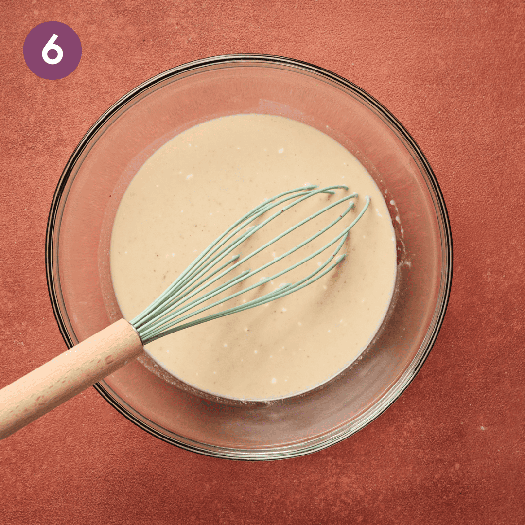 mixed liquid ingredients in bowl.