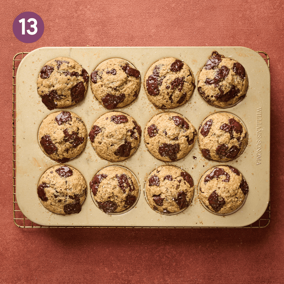cooked muffins in muffin tin.